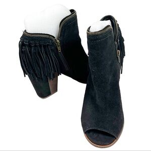 Dolce Vita Black Suede Fringe Booties – Size 7